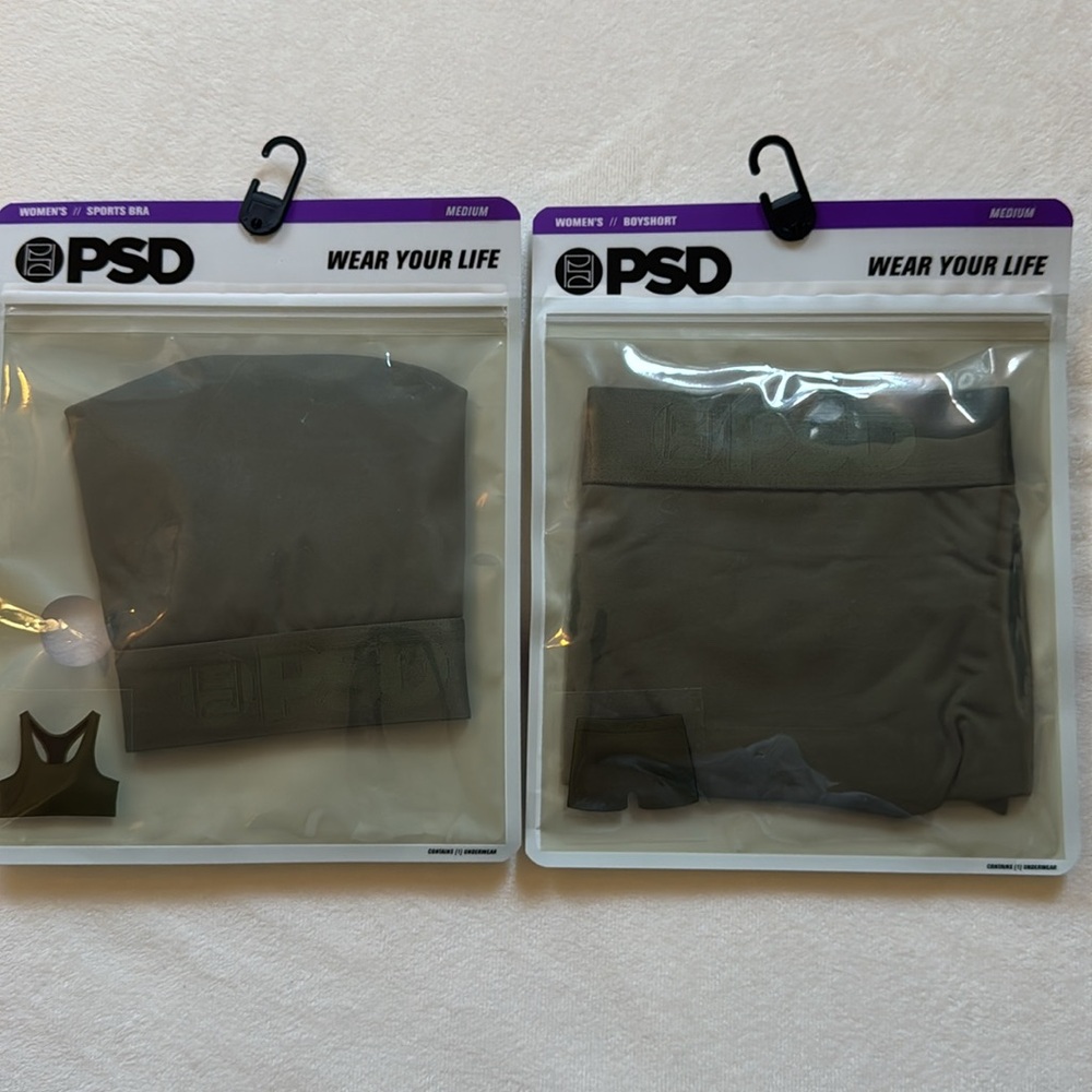 PSD Green Sports Bra and Shorts Set